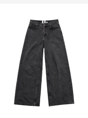 The Ragged Priest Wide Leg High-Rise Jeans - Charcoal Black